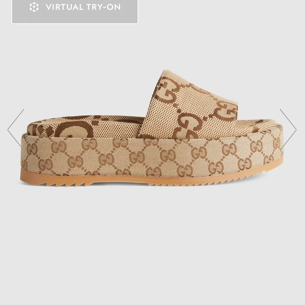 Gucci Tan and Brown Platform Shoes
